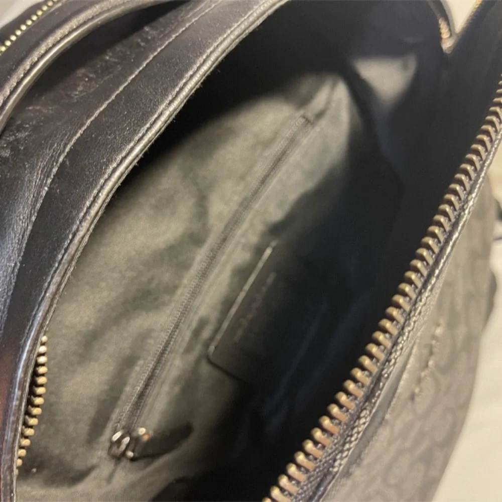 Coach 𝐍𝐖𝐓 Black Signature Canvas Backpack with Leather Trim NEW